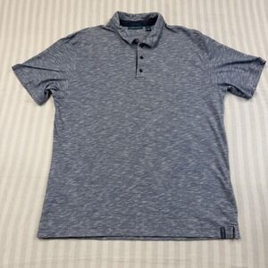 Perry Ellis Mens Polo Shirt Size XL Blue Short Sleeve